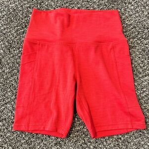 Prana Red Active Bike Shorts